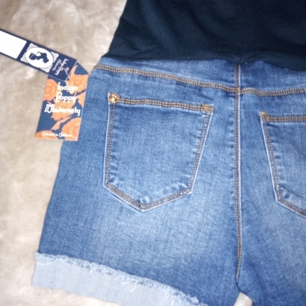 Nwot Indigo poppy maternity jeans shorts - Picture 7 of 8